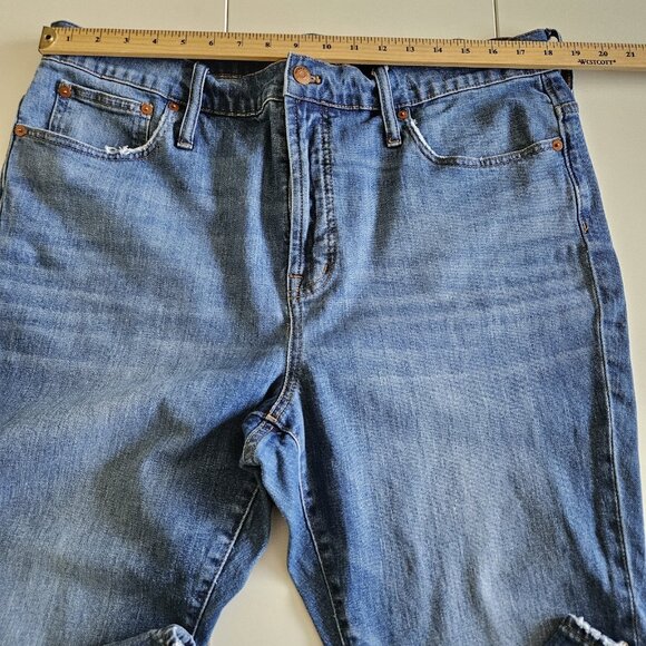Madewell Jeans Womens 34 Blue Denim The Perfect Vintage Crop Jean Stretch Grunge - Picture 4 of 16